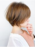★30代40代50代ショートパーマショコラアッシュヘルシースタイル