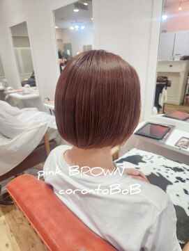 ヘアーリビングリコ 新潟笹口店(hair living Liko) オレンジブラウンのまるっこいBOB