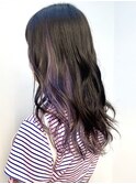 インナーカラー/ラベンダーカラー/前髪カット/ワイドバング
