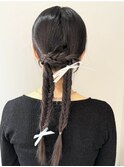 三つ編みアレンジ ヘアセット 吉祥寺 三鷹 あ