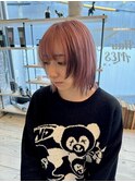 ピンクベージュ/ポイントカラー/エンドカラーエフェクトブリーチ