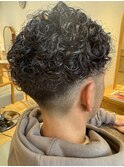 【強めパーマ】フェードカット