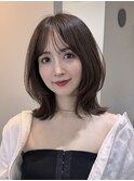 レイヤーミディくびれヘア結べる外ハネボブ似合わせカット