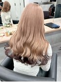 12808ミルクティーベージュ姫カットレイヤー韓国くすみベージュ
