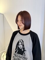 アム(amu) ボブ/赤髪/ワインレッド/暖色カラー/ボブヘア