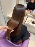 京都美容室 髪質改善 レイヤーカット ブリーチなし 透明感カラー