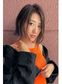 大人可愛いピンクベージュダブルカラーくびれボブ透明感小顔