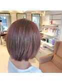 大人可愛い20代30代40代黒髪前下がりボブ小顔丸みショート