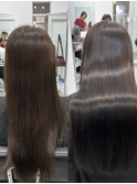ミディアムレイヤーロングレイヤーカット顔周りブルーブラック