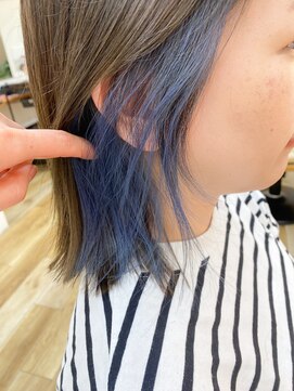 ロビー(LOBBY) 『LOBBY桜井』インナーカラーターコイズブルー