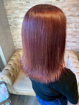 ヘアーリゾートガーデン 南柏店(Hair Resort Garden) 切りっぱなしミディ♪サンセットピンク