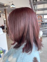 リドル ヘアー 駒生店(Riddle HAIR)&nbsp;艶めくレッドブラウンミディ