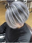 【オーダーNo.1デザイン】ホワイトバレイヤージュ×ブリーチ３回