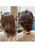 ヘアセット/ヘアアレンジ/ヘアメイク/ハーフアップ/前髪カット