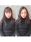 20代30代大人女子　ココアブラウンひし形ミディアム前髪エクステ