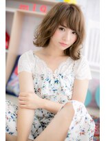 ミック ヘアアンドビューティー 大山店(miq Hair&Beauty) ハイライトカラー外ハネくびれミディAラインボブc1