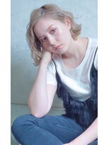 クシュ 所沢東口店(kusyu...) ミントグリーンホワイティアッシュ×ウルフボブ×くせ毛ショート