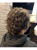 ロング×パーマ<理容室><麻布十番/メンズ/バーバー/床屋>