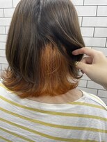 ジェンダーヘア(GENDER hair) アッシュブラウン×インナーオレンジ　F