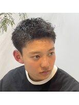 トレイス(trace)&nbsp;黒髪スパイキーショートアップバングパーマソフトツイスト