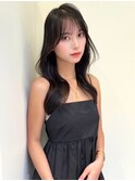 前髪　こなれミディ　イメチェン　ウェーブパーマ　韓国マッシュ