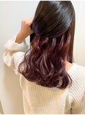 イメチェンインナーカラーピンク_セミロングレイヤーカット_276