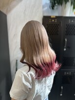 ヴァイス 渋谷店(VAICE)&nbsp;ミルクティーベージュ/エンドカラー/レッド