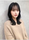 簡単スタイリングヘアセンターパートゆるふわロングハイレイヤー