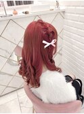 【ブリーチあり】チェリーピンク×編みたらしヘア
