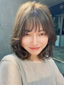 クーエフー(coo et fuu) レイヤーカット春夏カラーオリーブベージュ透明感カラー