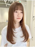 天神大名レイヤーカット大人レイヤーくびれヘアロング今泉