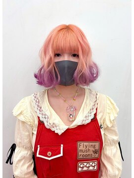 クク 渋谷(QUQU) ボブ　デザインカラー　ツートーン