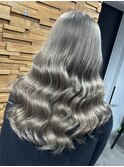 グレージュブリーチカラーダブルカラー髪質改善シールエクステ