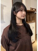 小顔見え顔まわりカット×ロングレイヤー