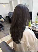 ラベンダーグレージュラベンダーカラーレイヤーカット韓国風