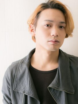 モッズヘアー メン 戸田公園店(mod's hair men) 無造作ブロンドカラーメンズかき上げラウンドマッシュa1戸田公園