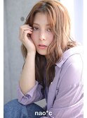 【nao*c 田原台店】マロンベージュカラーのリラクシーミディヘア