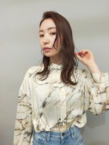 #大人可愛いナチュラルカール ウェット質感 かきあげ前髪#