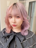 ベレーザシェルト(Beleza scelto)&nbsp;3223ラベンダーピンクビビッドカラー波巻きゆる巻きロング