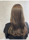 ツヤ髪暗髪グレージュ 髪質改善 レイヤーロングウェーブミディ