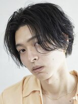 センターパート毛流れニュアンスパーマコンマヘアガイルヘア韓国