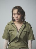 波巻きウェーブ切りっぱなしボブ
