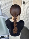 タイトポニー タイトアレンジ タイトヘア 編みおろし 参列ヘア