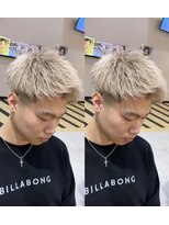 アッドバイケーツー 心斎橋(add by k-two Men's)&nbsp;ハイトーン/ベージュ/短髪ジェット/アップバング