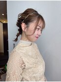 【髪質改善】編みおろし/ヘアアレンジ/ミディアム/結婚式