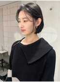 ショートボブ/アッシュグレー/ショートカット/似合わせ/銀座