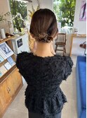 編み込みアップスタイルヘアセット成人式ヘアセット前髪カット