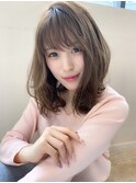 【アフロート添田】ヘルシーレイヤーくびれセミディ束感パーマ