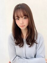 ヘルシーロングフェザーバングペールベージュ透明感20代30代40代