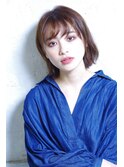 ピンクラベンダーピンクグラデーション赤髪クラシカルボブ